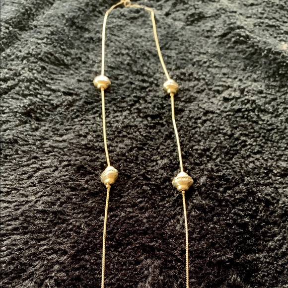 Gold long thin necklace - Picture 1 of 2